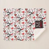 WInter Mountain Ski Trip Theme Pattern Monogram Sh Sherpa Deken (Voorkant (horizontaal))