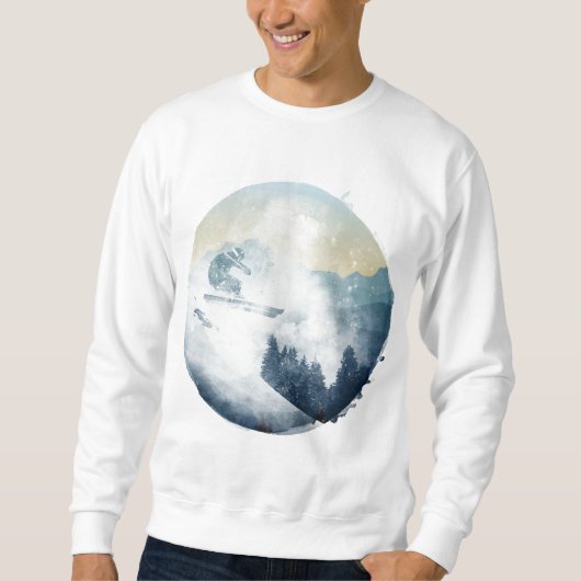 Winter Mountain Skihelling, Heren Sweatshirt (Voorkant)