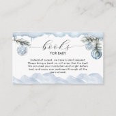Winter Mountain Snowflake Books For Baby Shower  Informatiekaartje (Voorkant)