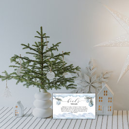 Winter Mountain Snowflake Books For Baby Shower  Informatiekaartje