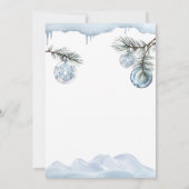 Winter Mountain Snowflake Ornament Baby Shower  Bedankkaart (Achterkant)