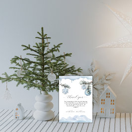 Winter Mountain Snowflake Ornament Baby Shower  Bedankkaart