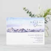 Winter Mountain Sunset bruids douche uitnodiging (Staand voorkant)