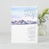 Winter Mountain Sunset Bruids Thee Party uitnodigi Kaart (Staand voorkant)