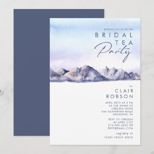 Winter Mountain Sunset Bruids Thee Party uitnodigi Kaart
