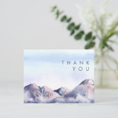 Winter Mountain Sunset Bruiloft Dank u Briefkaart (Staand voorkant)