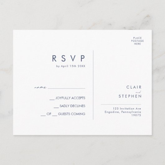 Winter Mountain Sunset Bruiloft RSVP Briefkaart (Achterkant)