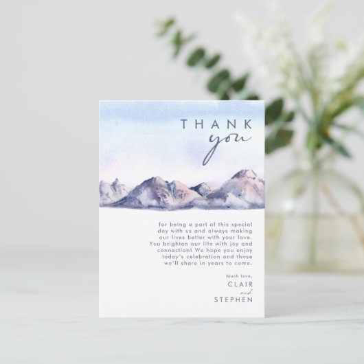 Winter Mountain Sunset Dank je kaart (Staand voorkant)