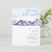 Winter Mountain Sunset Elopement aankondiging (Staand voorkant)