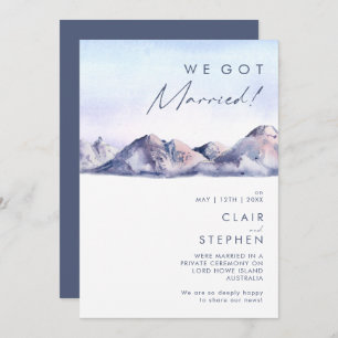 Winter Mountain Sunset Elopement aankondiging