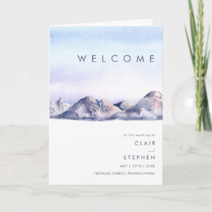 Winter Mountain Sunset Gevouwen Huwelijksprogramma Programma