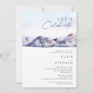 Winter Mountain Sunset Laten we de uitnodiging vie