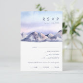 Winter Mountain Sunset Menu Keuze RSVP-kaart (Staand voorkant)