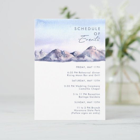 Winter Mountain Sunset Programma van evenementen (Staand voorkant)