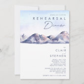 Winter Mountain Sunset repetitie diner uitnodiging (Voorkant)