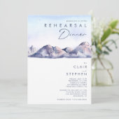 Winter Mountain Sunset repetitie diner uitnodiging (Staand voorkant)