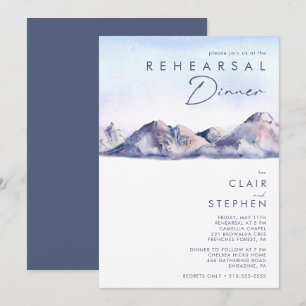 Winter Mountain Sunset repetitie diner uitnodiging