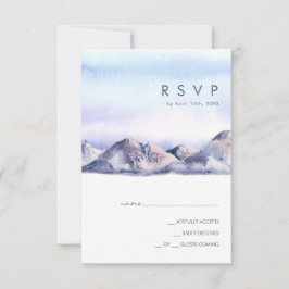 Winter Mountain Sunset RSVP-kaart RSVP Kaartje