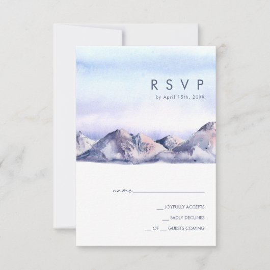 Winter Mountain Sunset RSVP-kaart RSVP Kaartje (Voorkant)