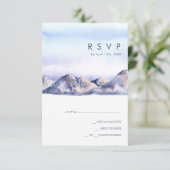 Winter Mountain Sunset RSVP-kaart RSVP Kaartje (Staand voorkant)