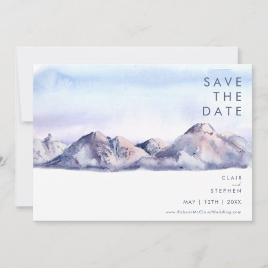 Winter Mountain Sunset Save the Date (Voorkant)