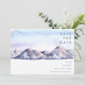 Winter Mountain Sunset Save the Date (Staand voorkant)