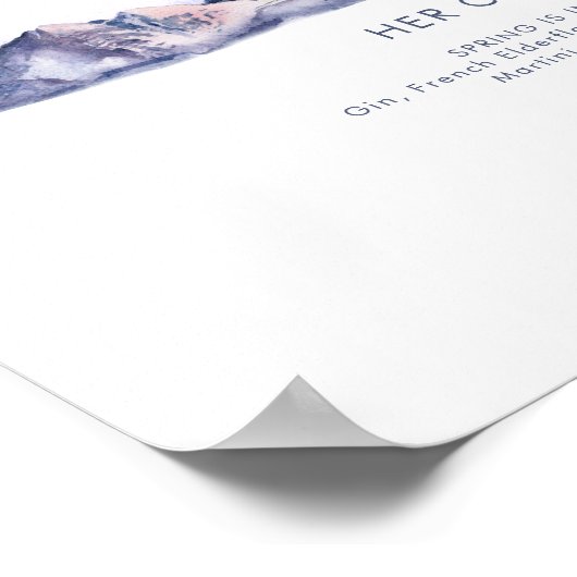 Winter Mountain Sunset Signature Drinks Sign Poster (Hoek)