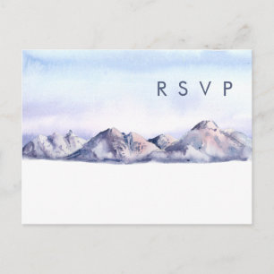Winter Mountain Sunset Song Aanvraag RSVP-kaart Briefkaart