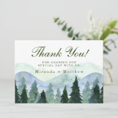 Winter Mountain Tree Scene Weddenschap Hartelijk d Kaart (Staand voorkant)