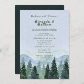 Winter Mountain Tree Scenersal Dinner Kaart (Voorkant / Achterkant)