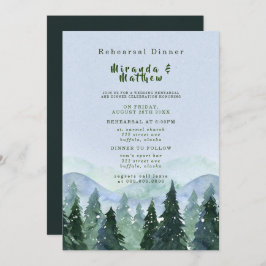 Winter Mountain Tree Scenersal Dinner Kaart