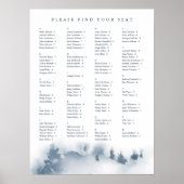 Winter Mountain Wedding Alfabetische Zitting Grafi Poster (Voorkant)