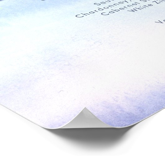 Winter Mountain Wedding Drink Menu Poster (Hoek)