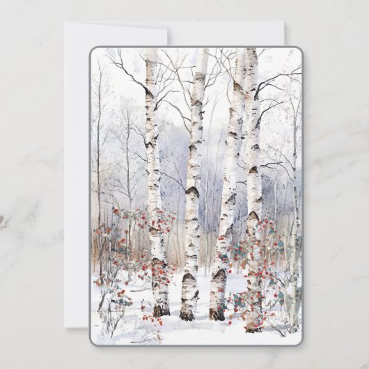 Winter Mountain Wedding Kaart (Achterkant)