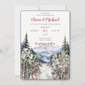 Winter Mountain Wedding Kaart (Voorkant)