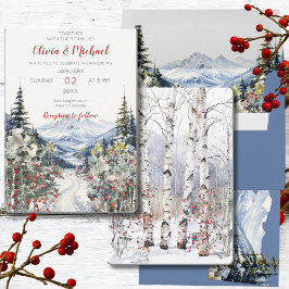 Winter Mountain Wedding Kaart