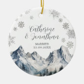 Winter Mountain Wedding Ornament Gift Snowflakes (Voorkant)