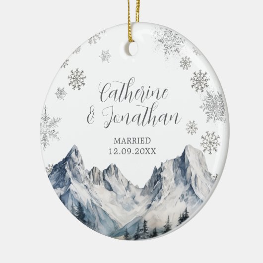 Winter Mountain Wedding Ornament Gift Snowflakes (Links)