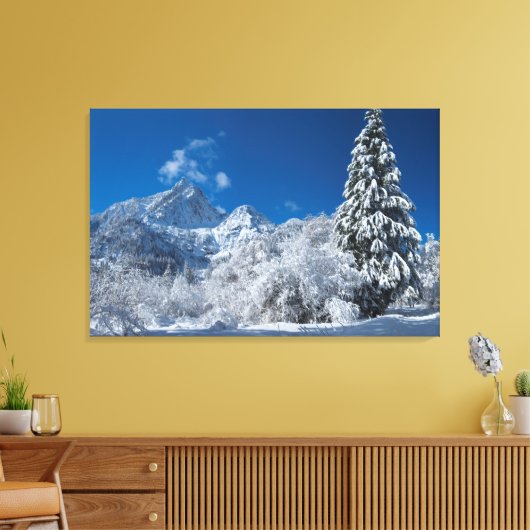 Winter Mountain Wonderland Canvas Afdruk (Insitu (Woonkamer))