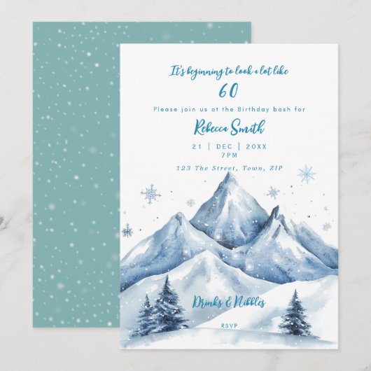 Winter Mountains 60ste verjaardag Kaart (Voorkant / Achterkant)