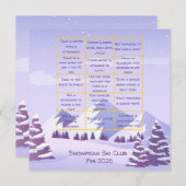 Winter Mountains Bachelorette Party Bingo Game Bedankkaart (Voorkant / Achterkant)