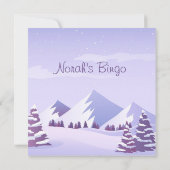 Winter Mountains Bachelorette Party Bingo Game Bedankkaart (Achterkant)