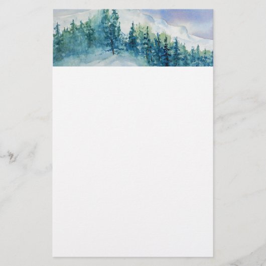 Winter Mountains Snow-kerstbrief Briefpapier (Voorkant)