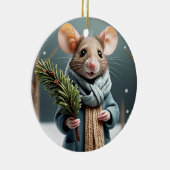 Winter Mouse Paar Kerstboom Ornament (Rechts)