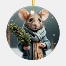 Winter Mouse Paar Kerstboom Ornament