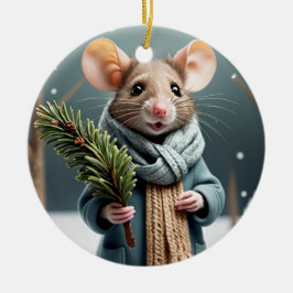 Winter Mouse Paar Kerstboom Ornament