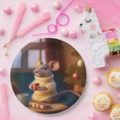 Winter Muis met kop Papieren Bordje (Feest)