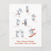 Winter Muizen Kerstvakantie Briefkaart (Voorkant)