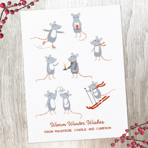 Winter Muizen Kerstvakantie Briefkaart