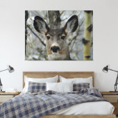 Winter Mule Deer Close-up Canvas Afdruk (Insitu (Slaapkamer))